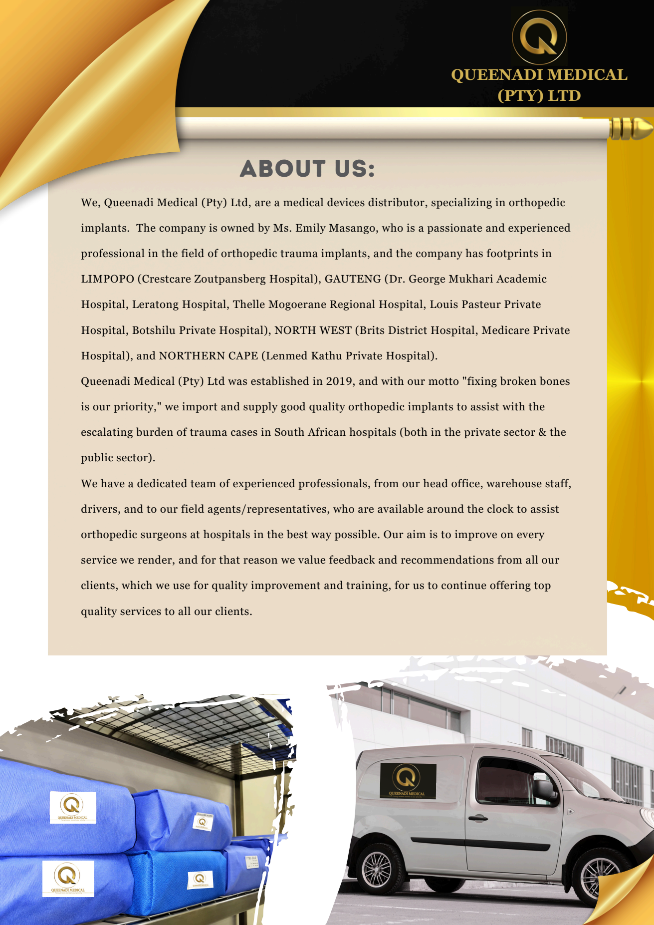 Branded equipment and logistics support